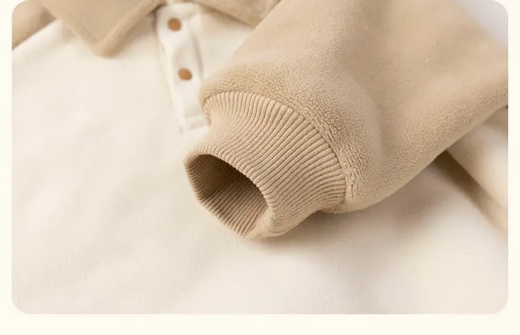 Dudu Children's Beige Fleece Pants with Bear Embroidery — feature 27