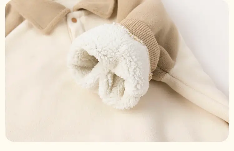 Dudu Children's Beige Fleece Pants with Bear Embroidery — feature 28