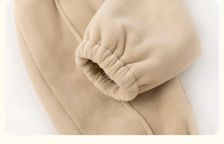 Dudu Children's Beige Fleece Pants with Bear Embroidery — feature 32