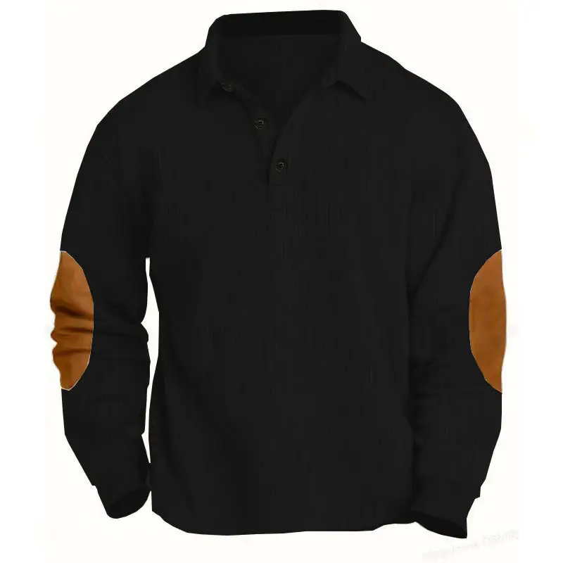 Men's Long Sleeve Polo Shirt Navy Blue Collar 2026 — feature 17