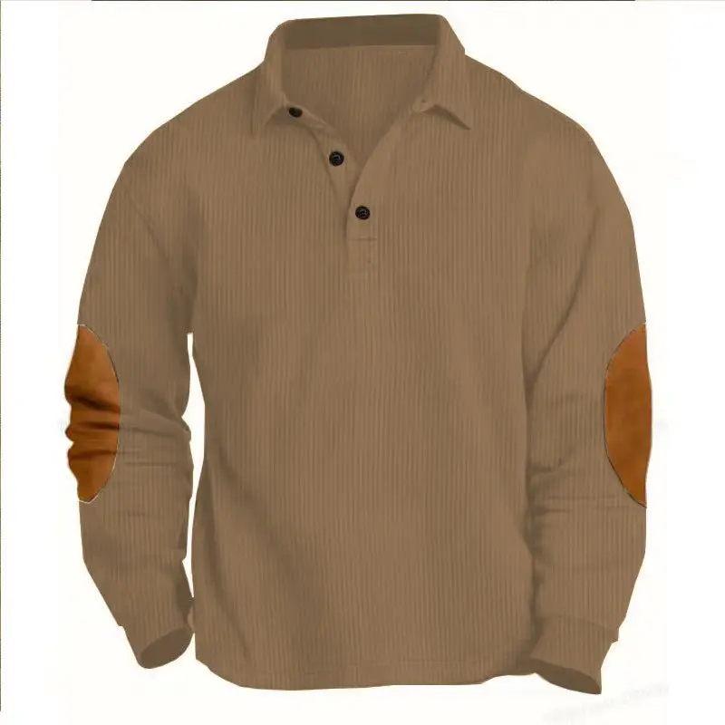 Men's Long Sleeve Polo Shirt Navy Blue Collar 2026 — feature 18