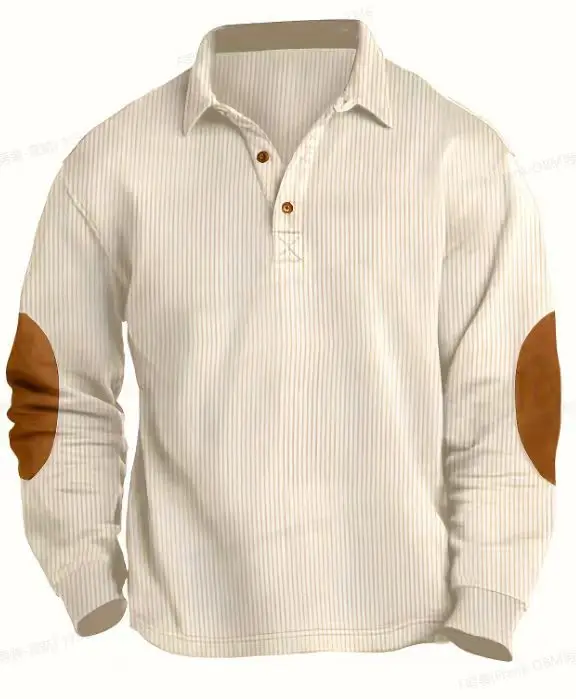 Men's Long Sleeve Polo Shirt Navy Blue Collar 2026 — feature 19