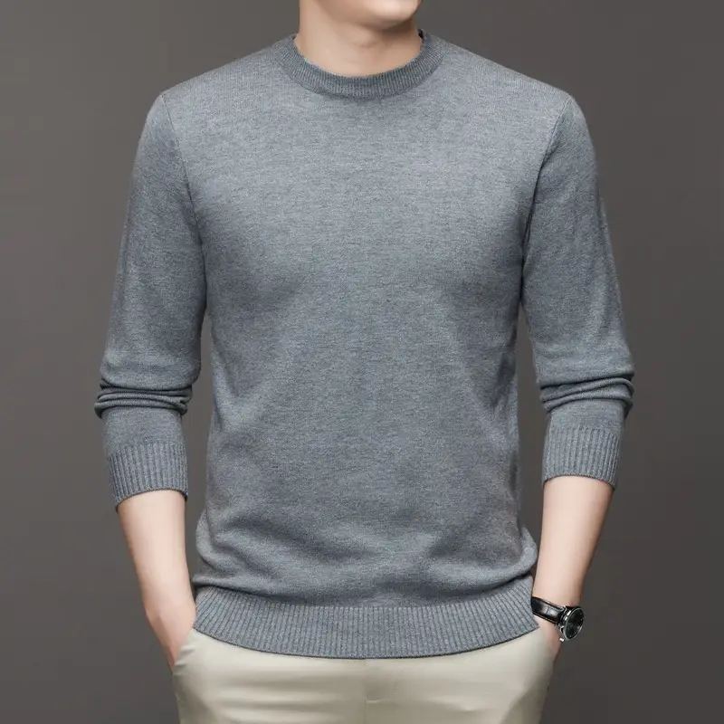Men's Maroon Knitted Long Sleeve Sweater 2025