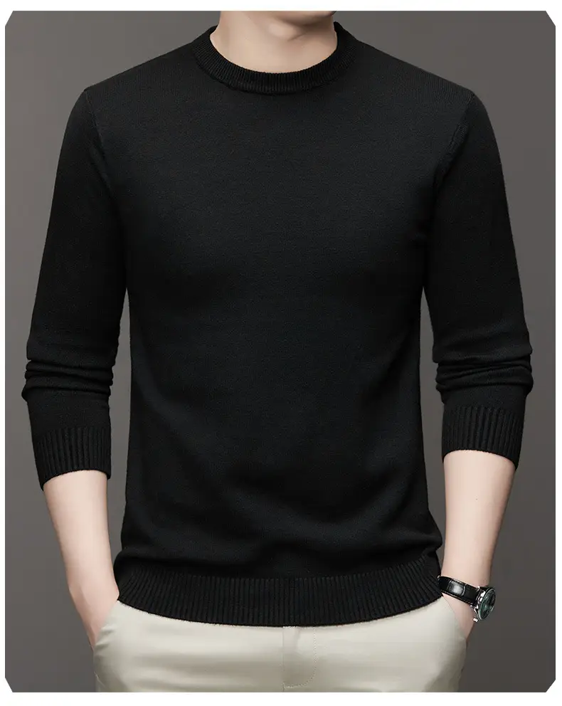 Men's Maroon Knitted Long Sleeve Sweater 2025 — feature 12
