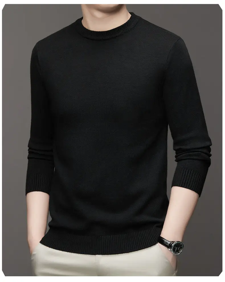 Men's Maroon Knitted Long Sleeve Sweater 2025 — feature 13