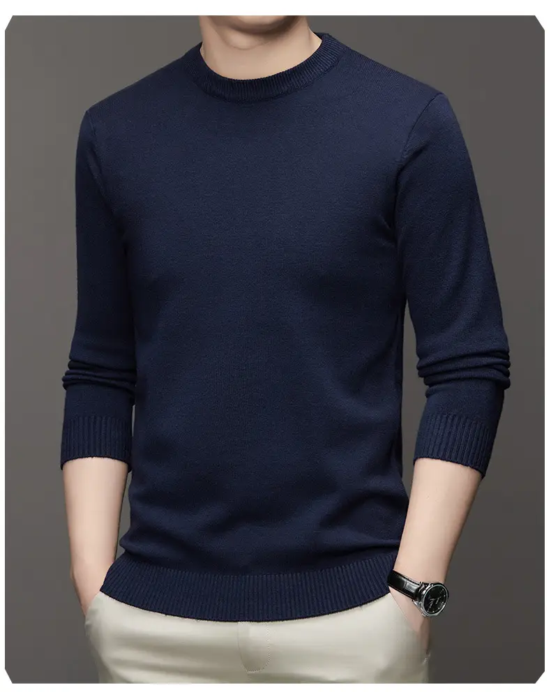 Men's Maroon Knitted Long Sleeve Sweater 2025 — feature 21