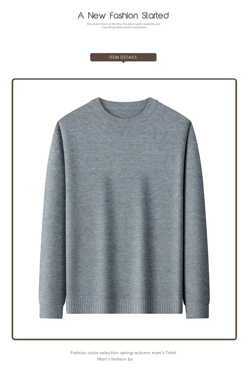 Men's Maroon Knitted Long Sleeve Sweater 2025 — feature 24