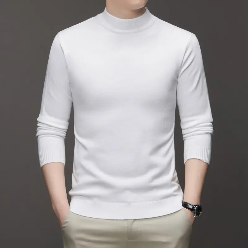 Men's Maroon Knitted Long Sleeve Sweater 2025