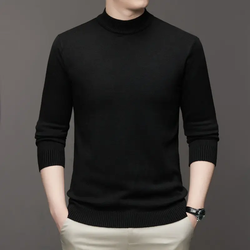 Men's Maroon Knitted Long Sleeve Sweater 2025