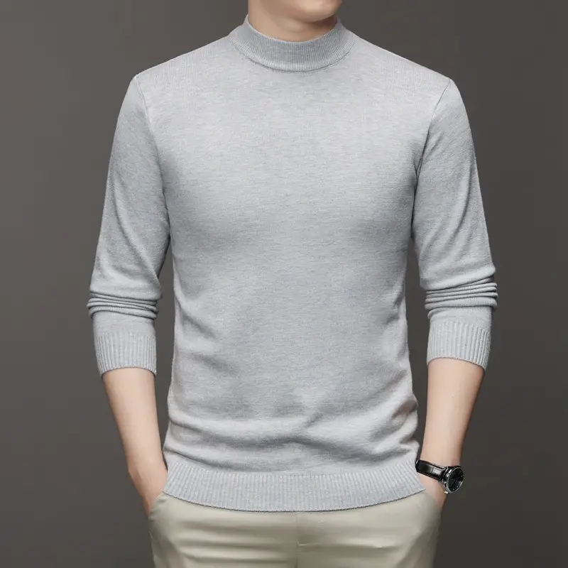 Men's Maroon Knitted Long Sleeve Sweater 2025