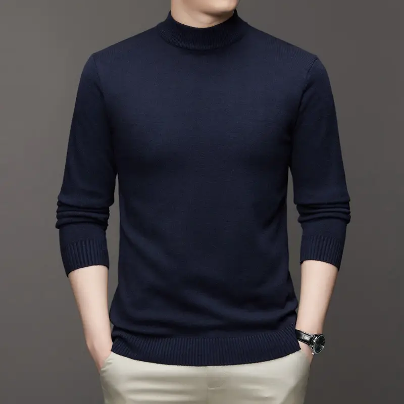 Men's Maroon Knitted Long Sleeve Sweater 2025
