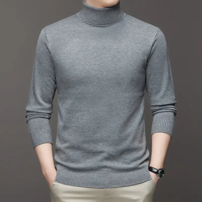 Men's Maroon Knitted Long Sleeve Sweater 2025