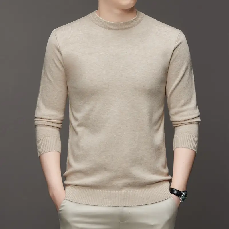 Men's Maroon Knitted Long Sleeve Sweater 2025