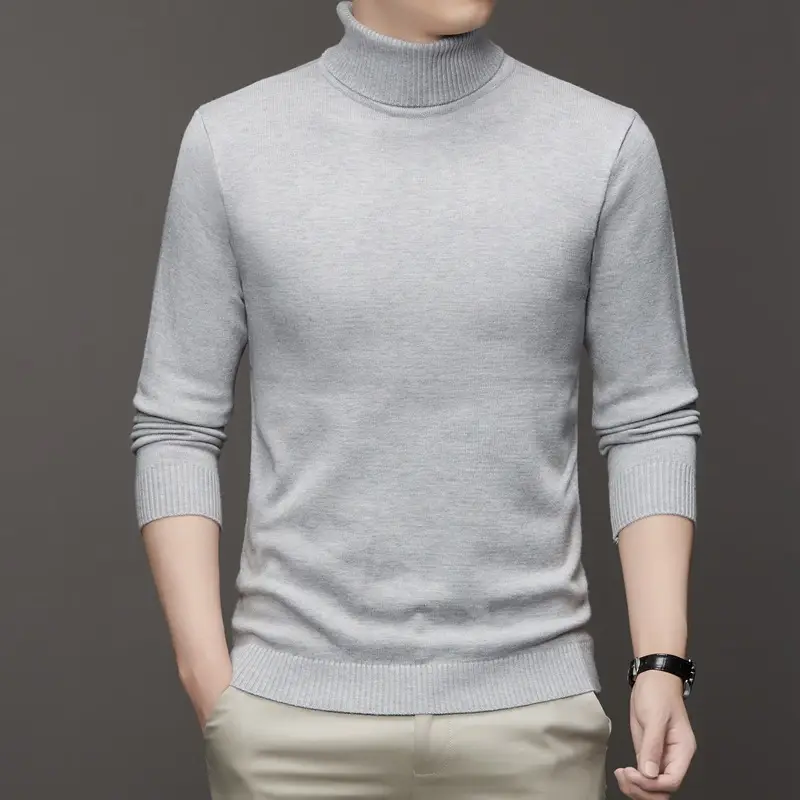 Men's Maroon Knitted Long Sleeve Sweater 2025