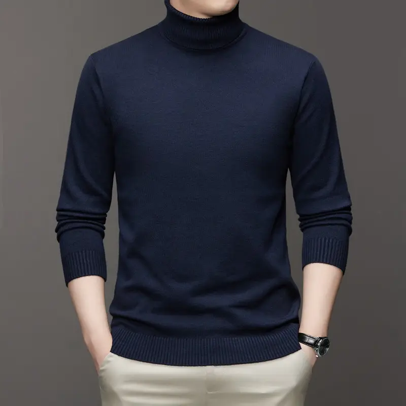 Men's Maroon Knitted Long Sleeve Sweater 2025