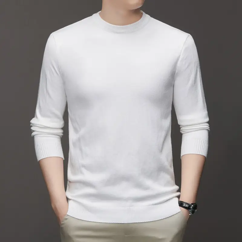 Men's Maroon Knitted Long Sleeve Sweater 2025