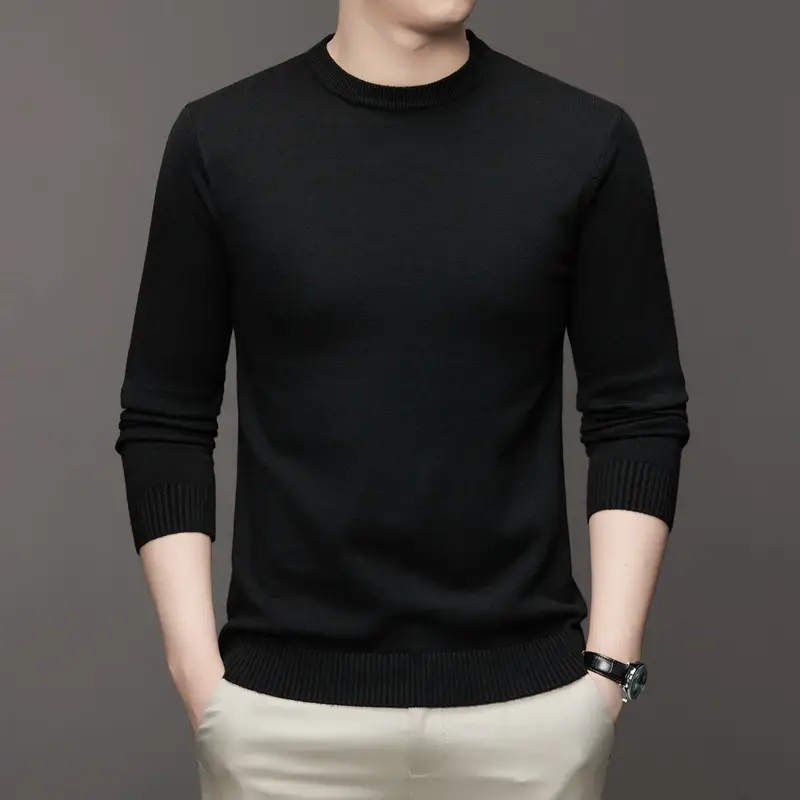 Men's Maroon Knitted Long Sleeve Sweater 2025