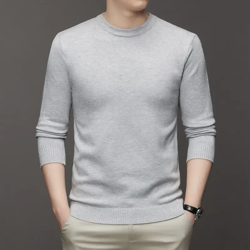 Men's Maroon Knitted Long Sleeve Sweater 2025