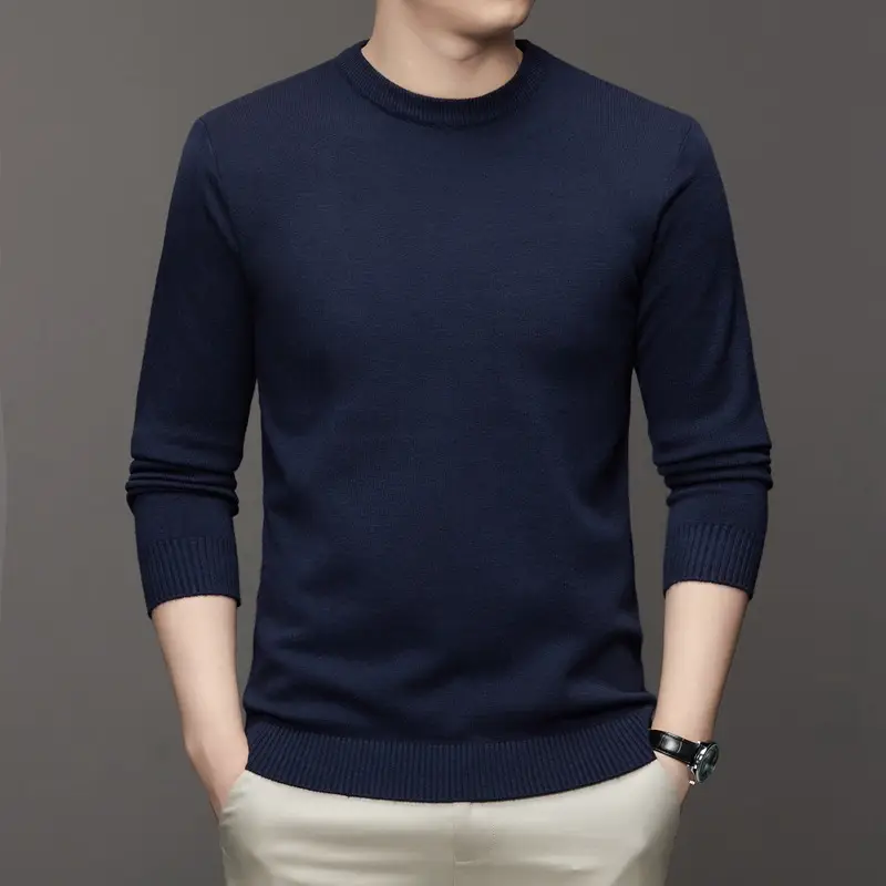 Men's Maroon Knitted Long Sleeve Sweater 2025
