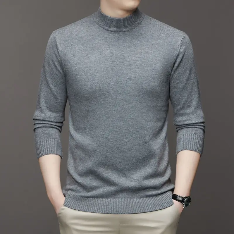 Men's Maroon Knitted Long Sleeve Sweater 2025