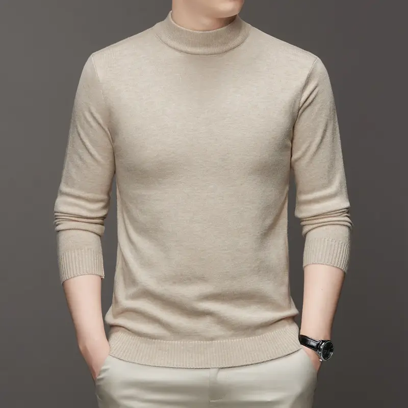 Men's Maroon Knitted Long Sleeve Sweater 2025