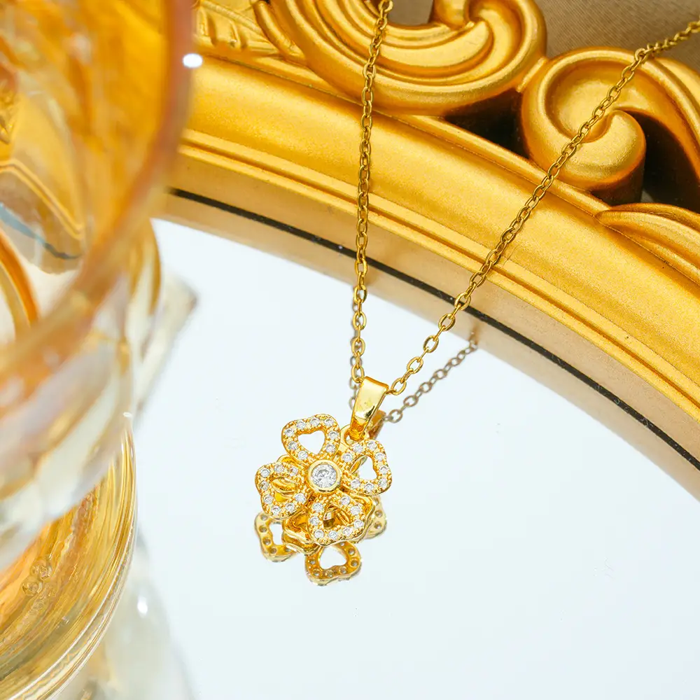Gold Plated Bow Pearl Necklace for Women