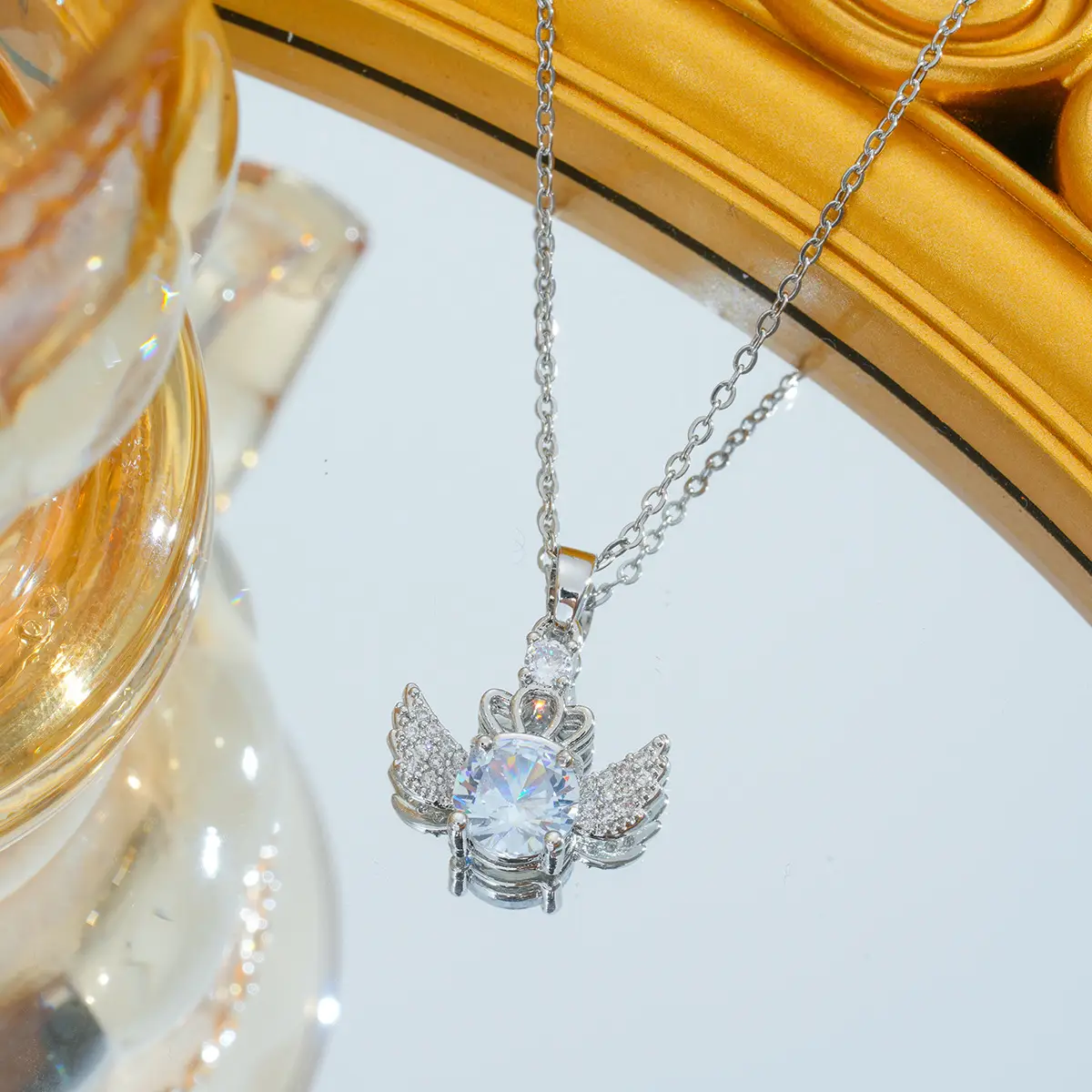 Gold Plated Bow Pearl Necklace for Women - Image 10