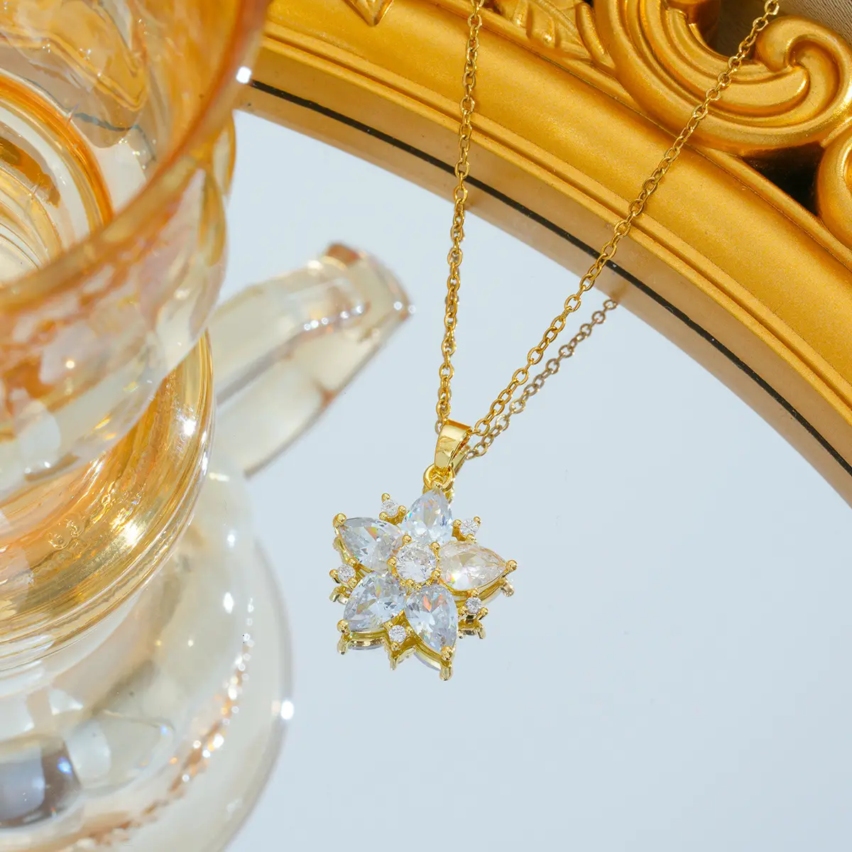 Gold Plated Bow Pearl Necklace for Women - Image 11