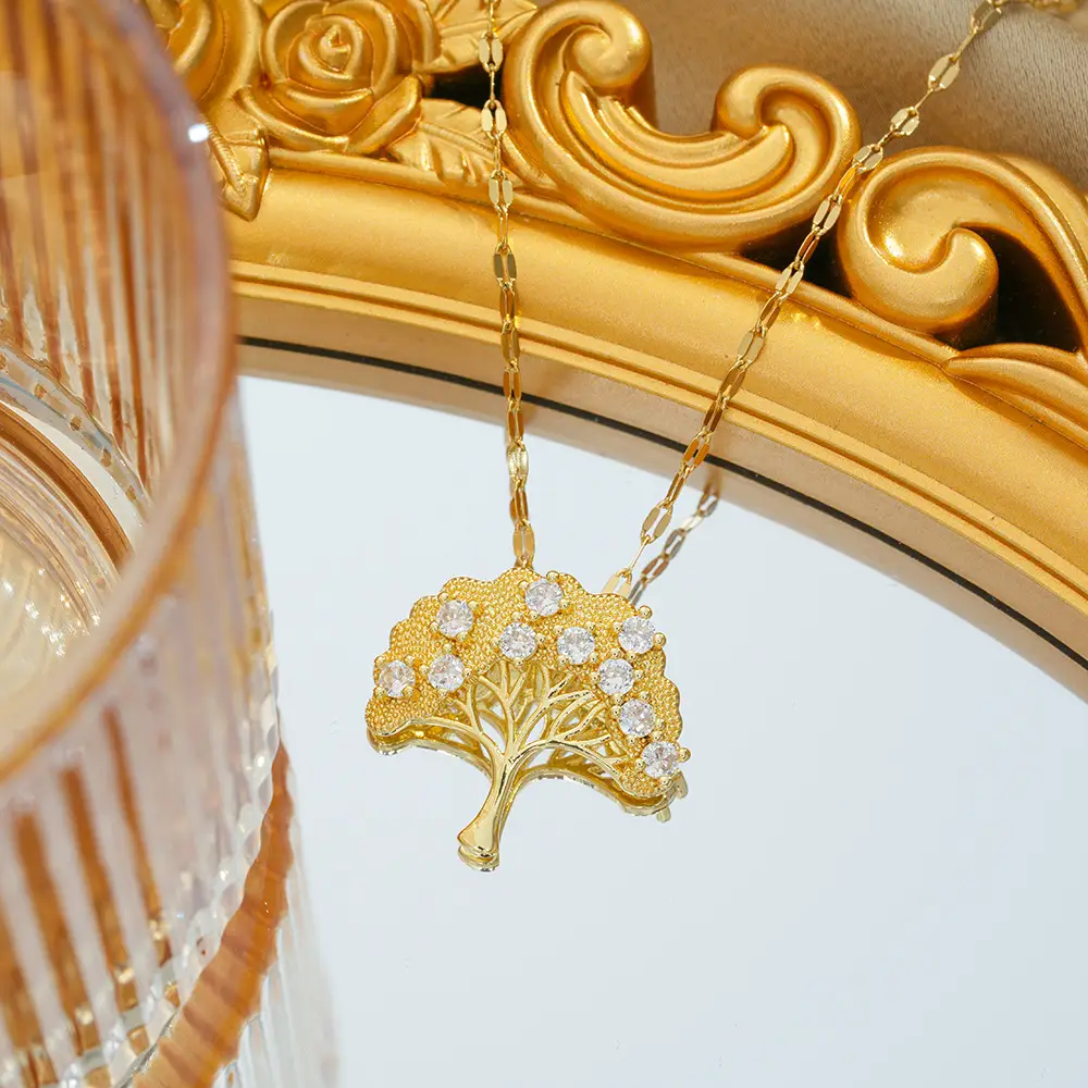 Gold Plated Bow Pearl Necklace for Women - Image 115