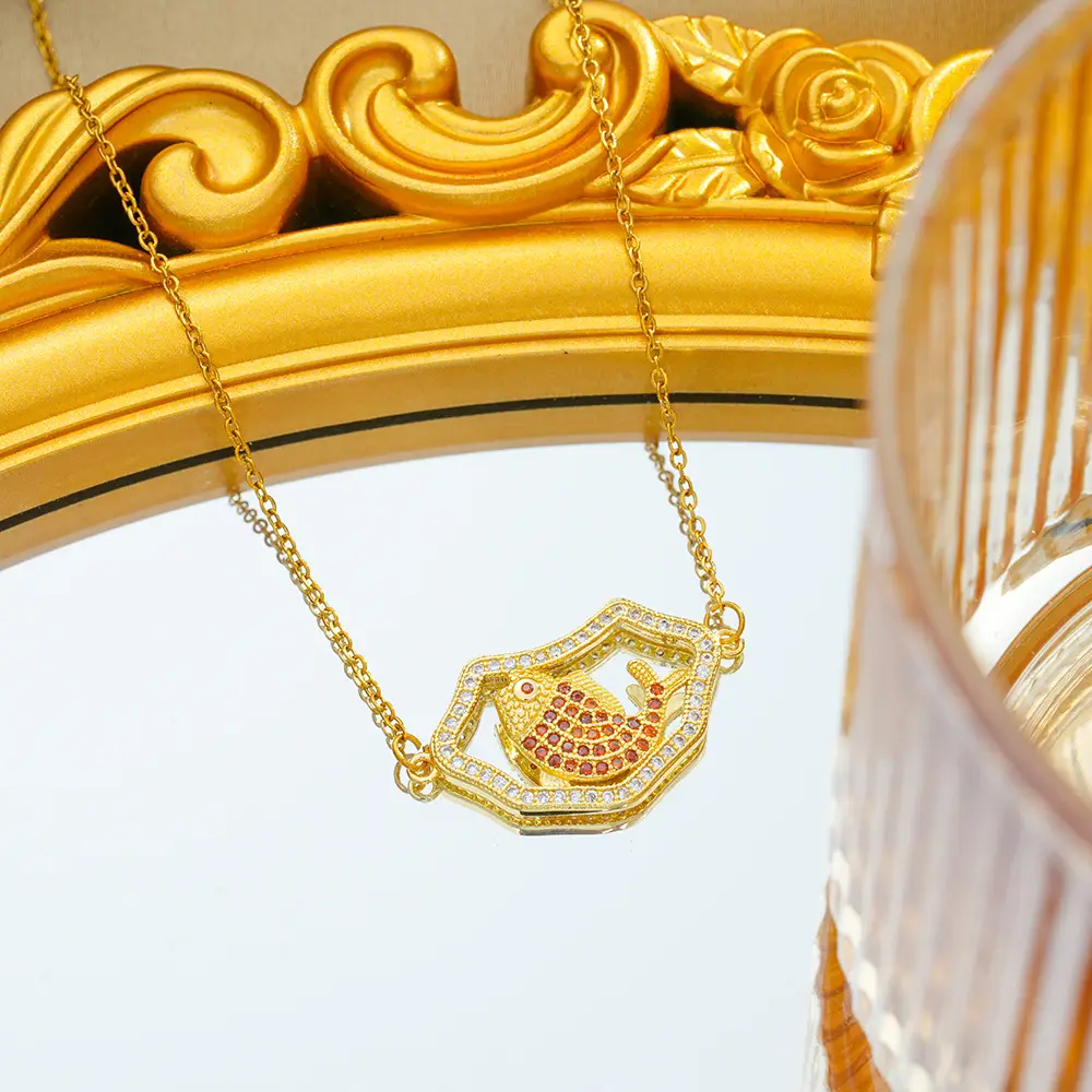 Gold Plated Bow Pearl Necklace for Women - Image 120
