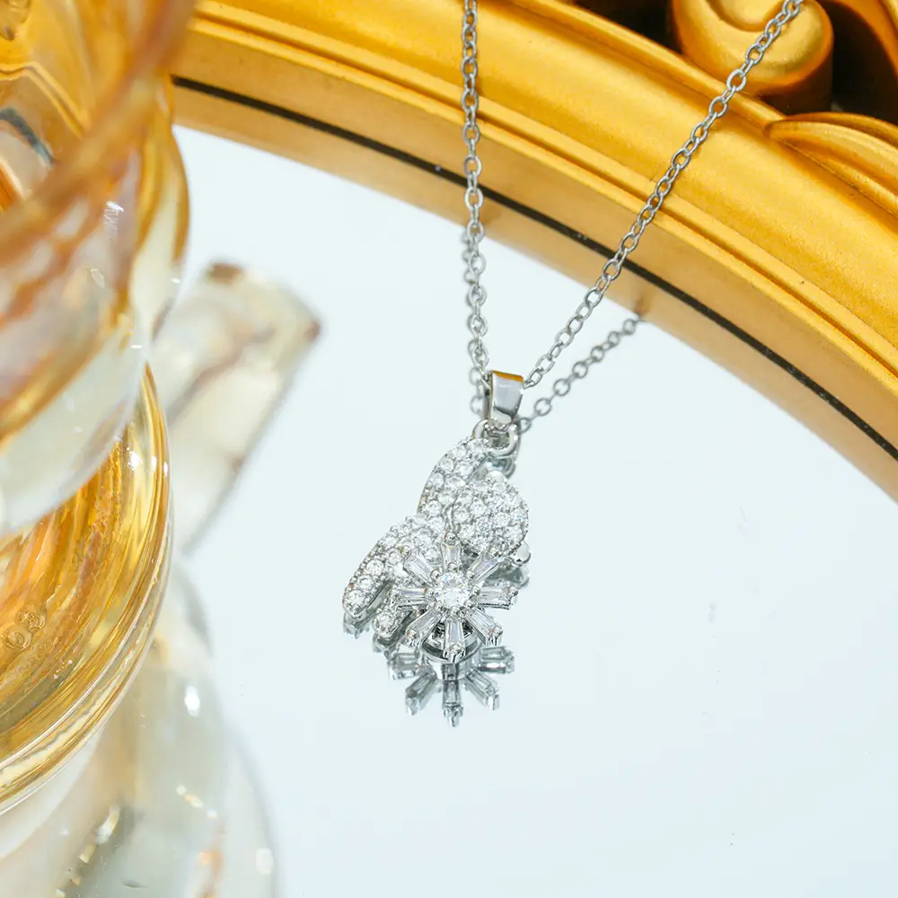 Gold Plated Bow Pearl Necklace for Women - Image 13