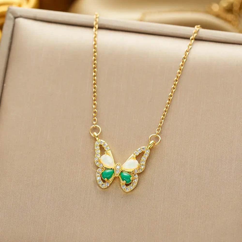 Gold Plated Bow Pearl Necklace for Women - Image 147