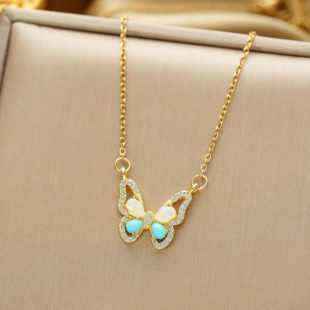 Gold Plated Bow Pearl Necklace for Women - Image 148