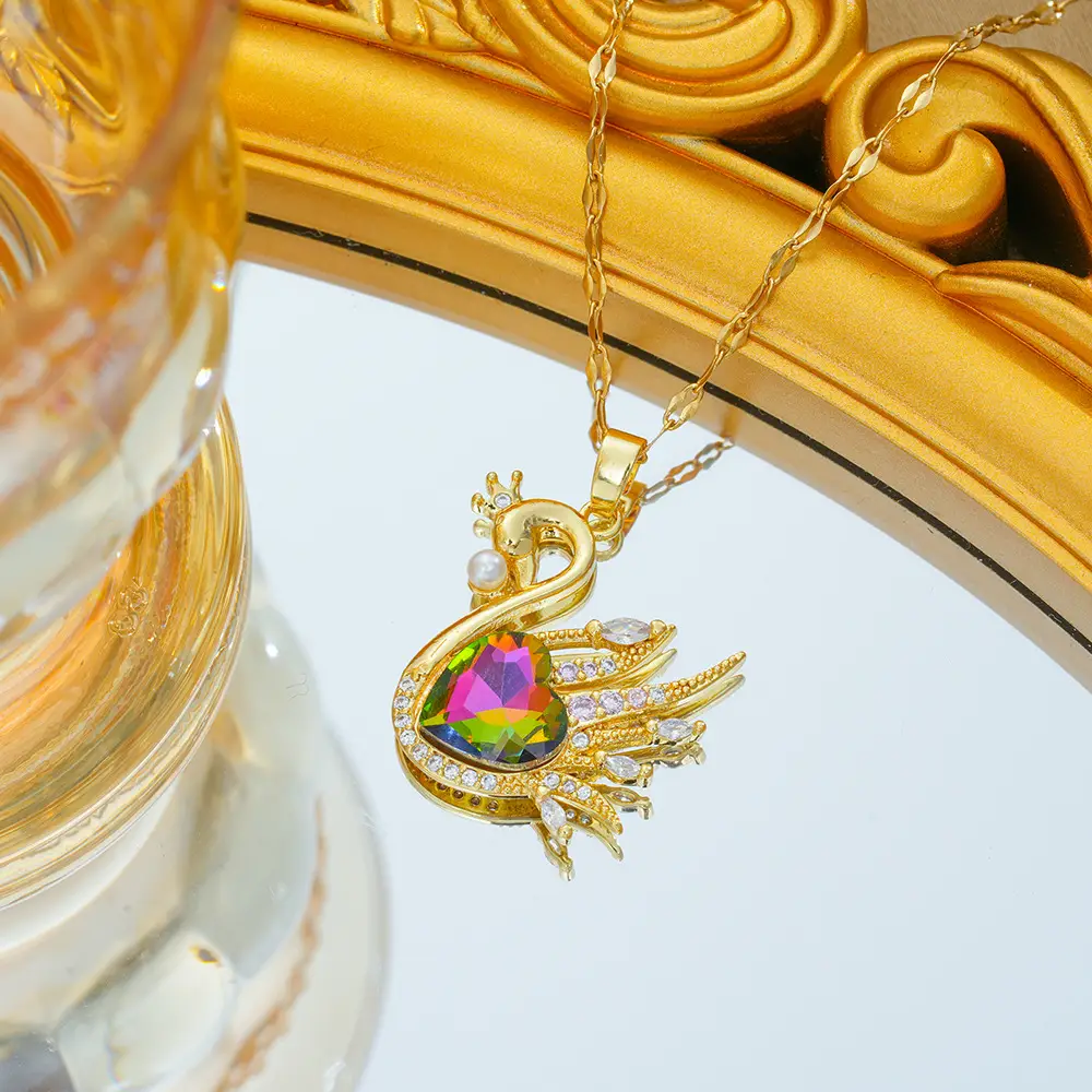 Gold Plated Bow Pearl Necklace for Women - Image 158