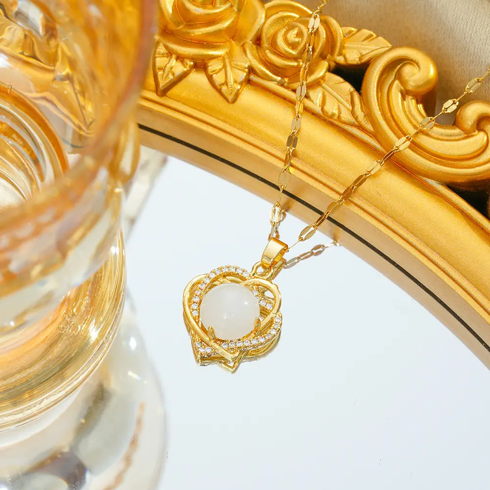 Gold Plated Bow Pearl Necklace for Women - Image 180