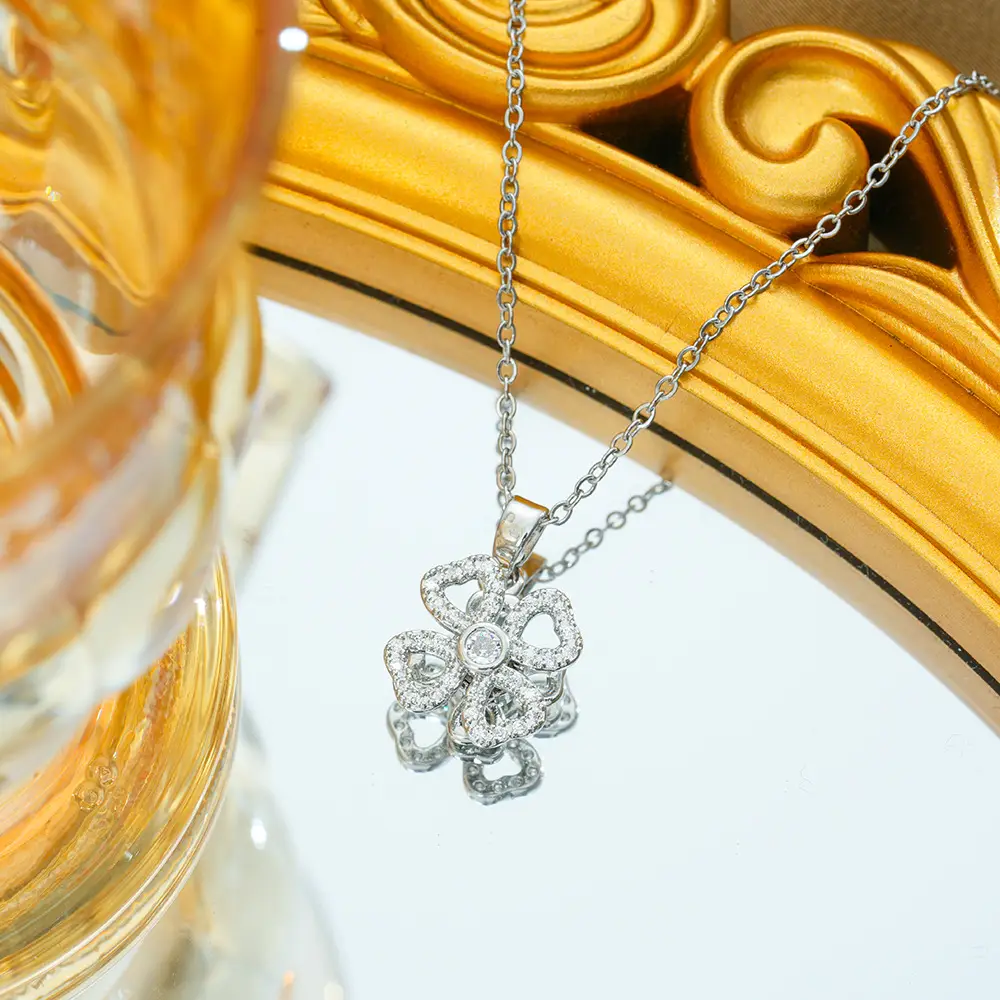 Gold Plated Bow Pearl Necklace for Women - Image 2