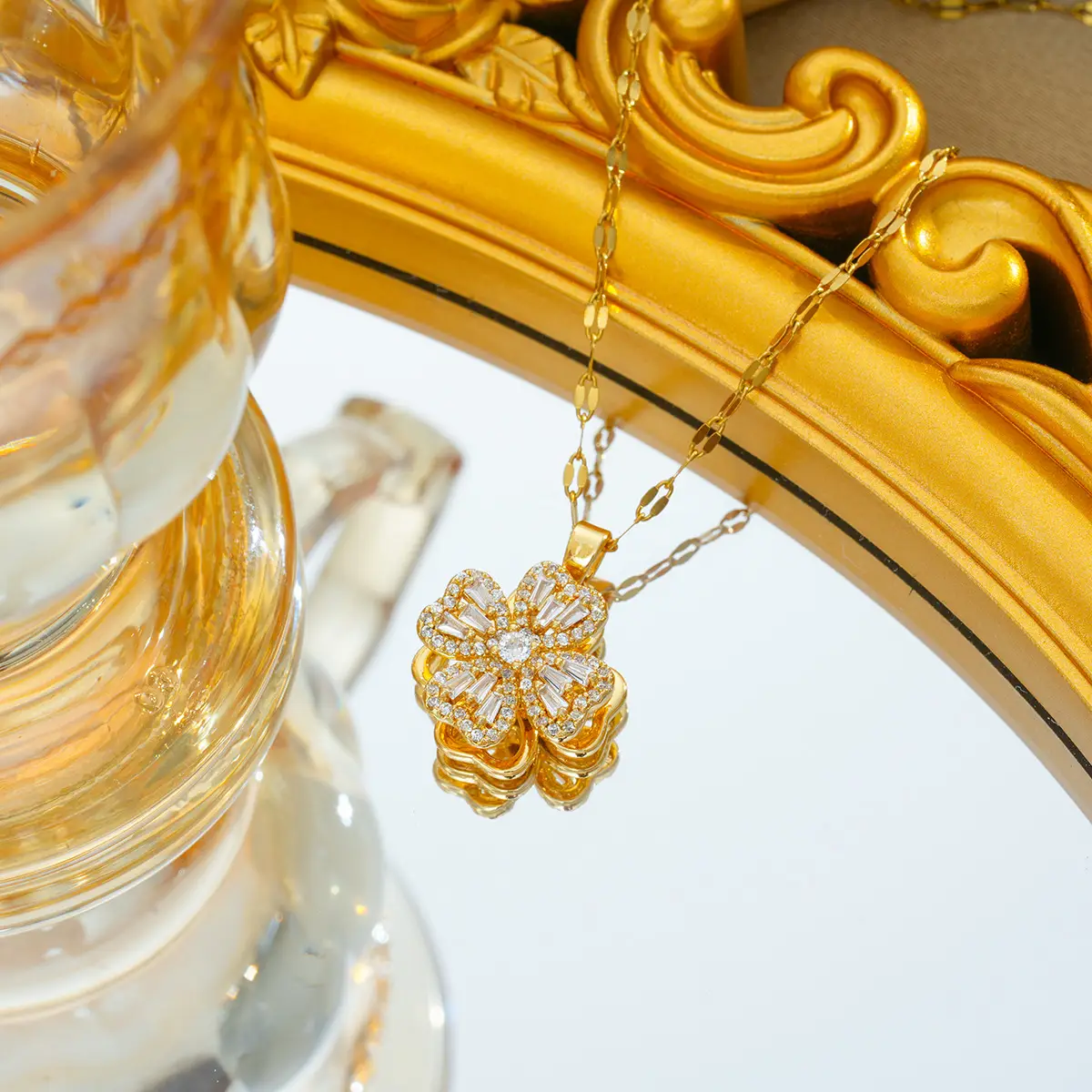 Gold Plated Bow Pearl Necklace for Women - Image 24