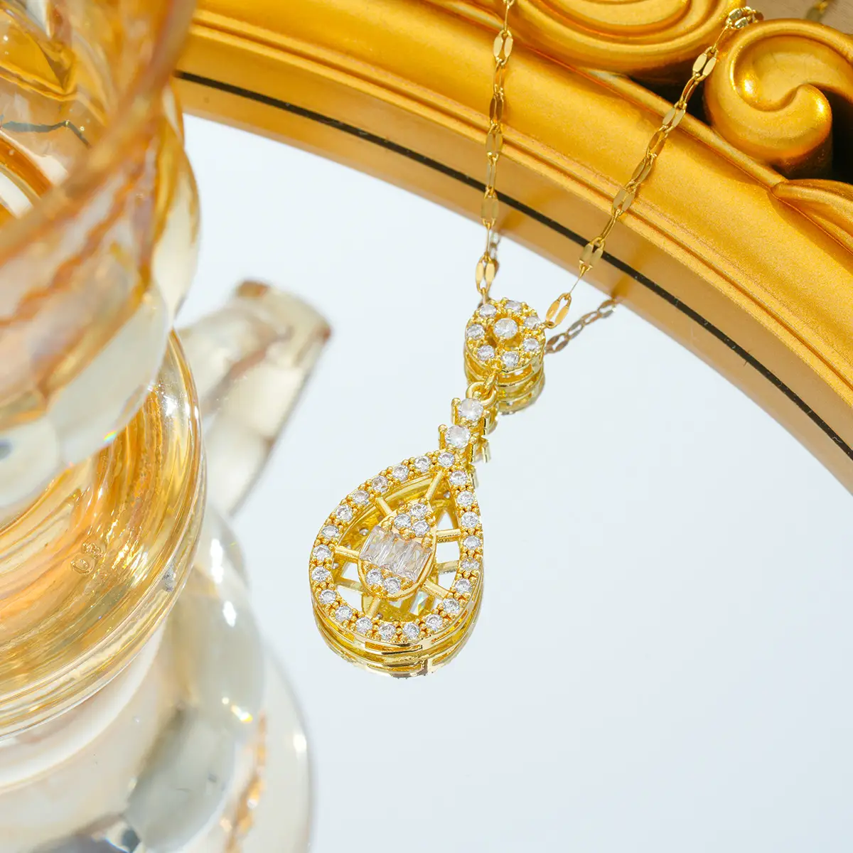 Gold Plated Bow Pearl Necklace for Women - Image 26