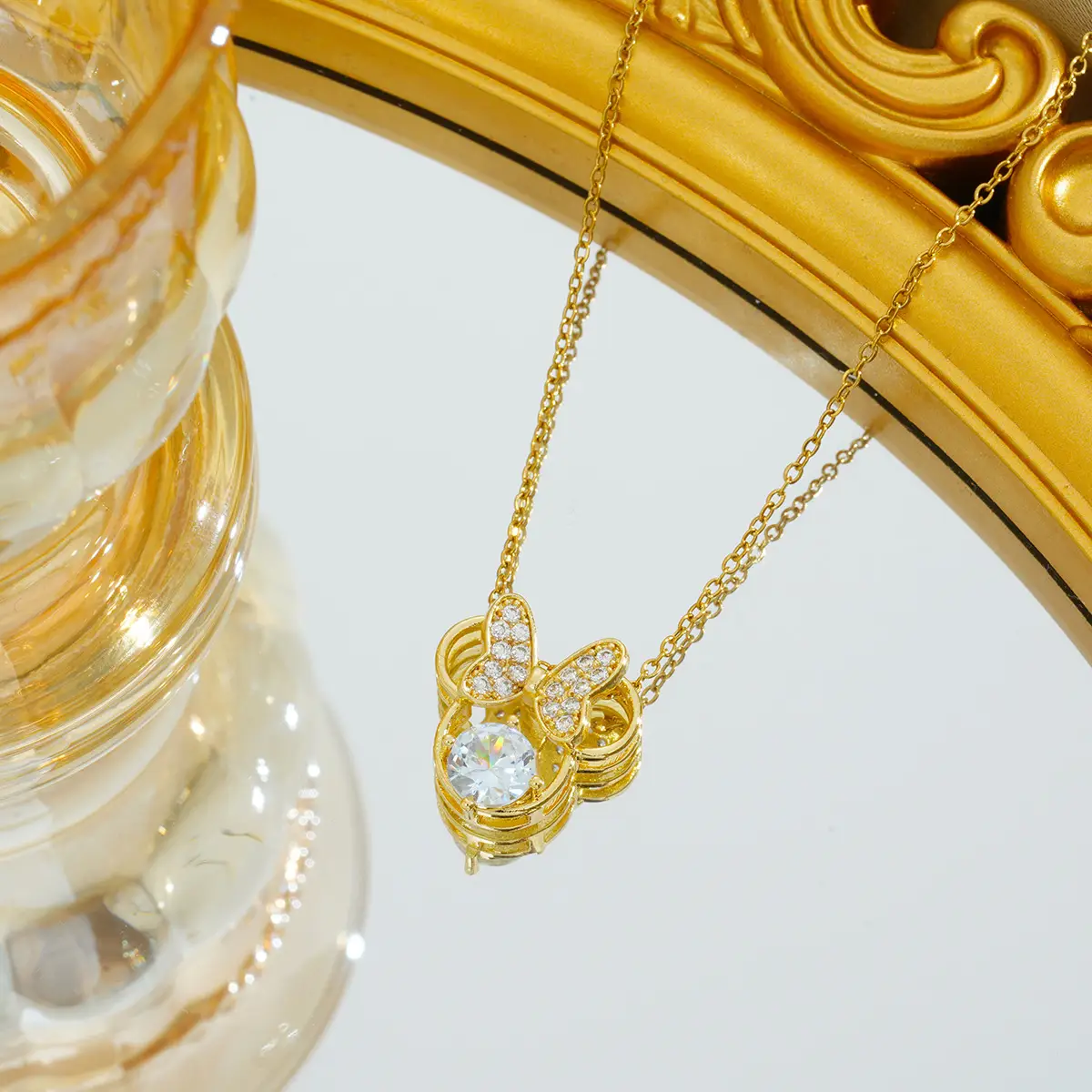 Gold Plated Bow Pearl Necklace for Women - Image 28