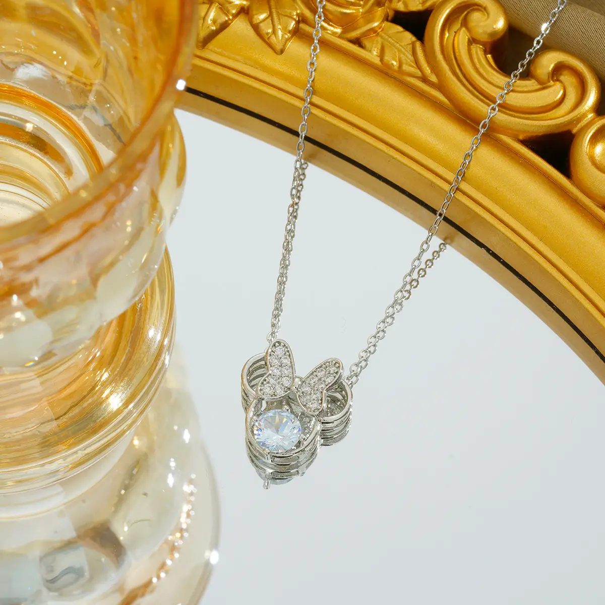 Gold Plated Bow Pearl Necklace for Women - Image 29