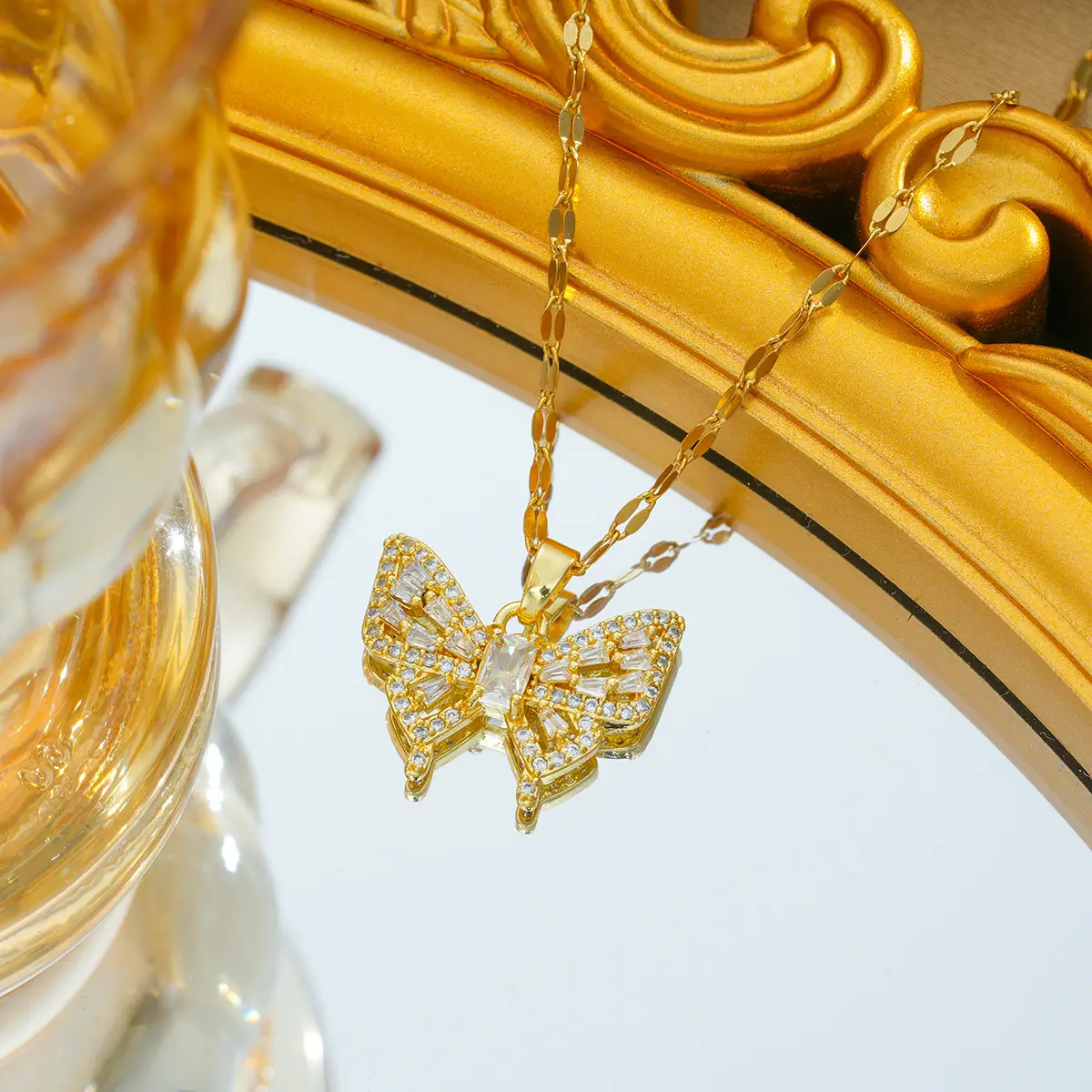 Gold Plated Bow Pearl Necklace for Women - Image 41