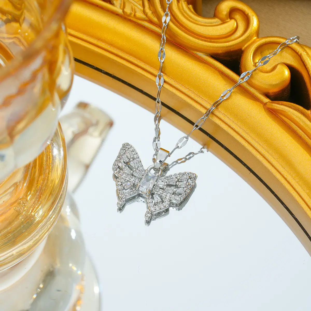 Gold Plated Bow Pearl Necklace for Women - Image 42