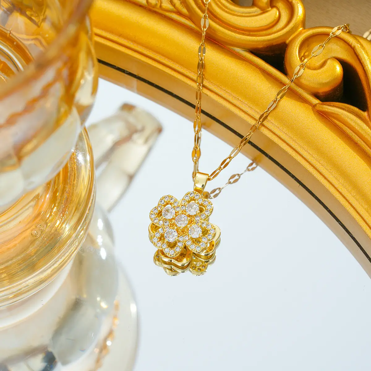 Gold Plated Bow Pearl Necklace for Women - Image 43