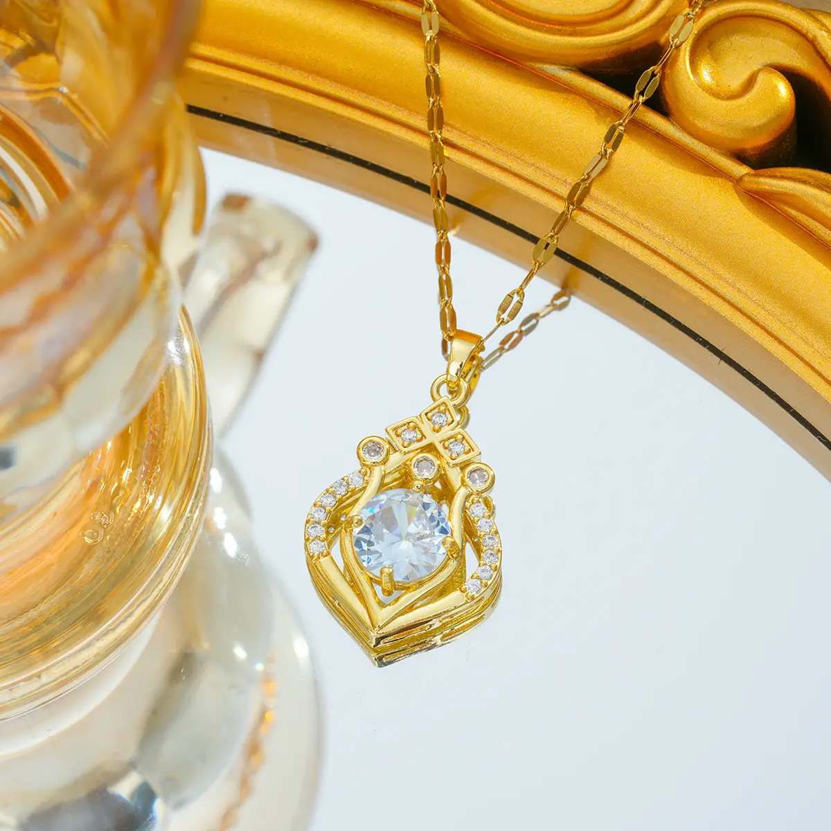 Gold Plated Bow Pearl Necklace for Women - Image 47