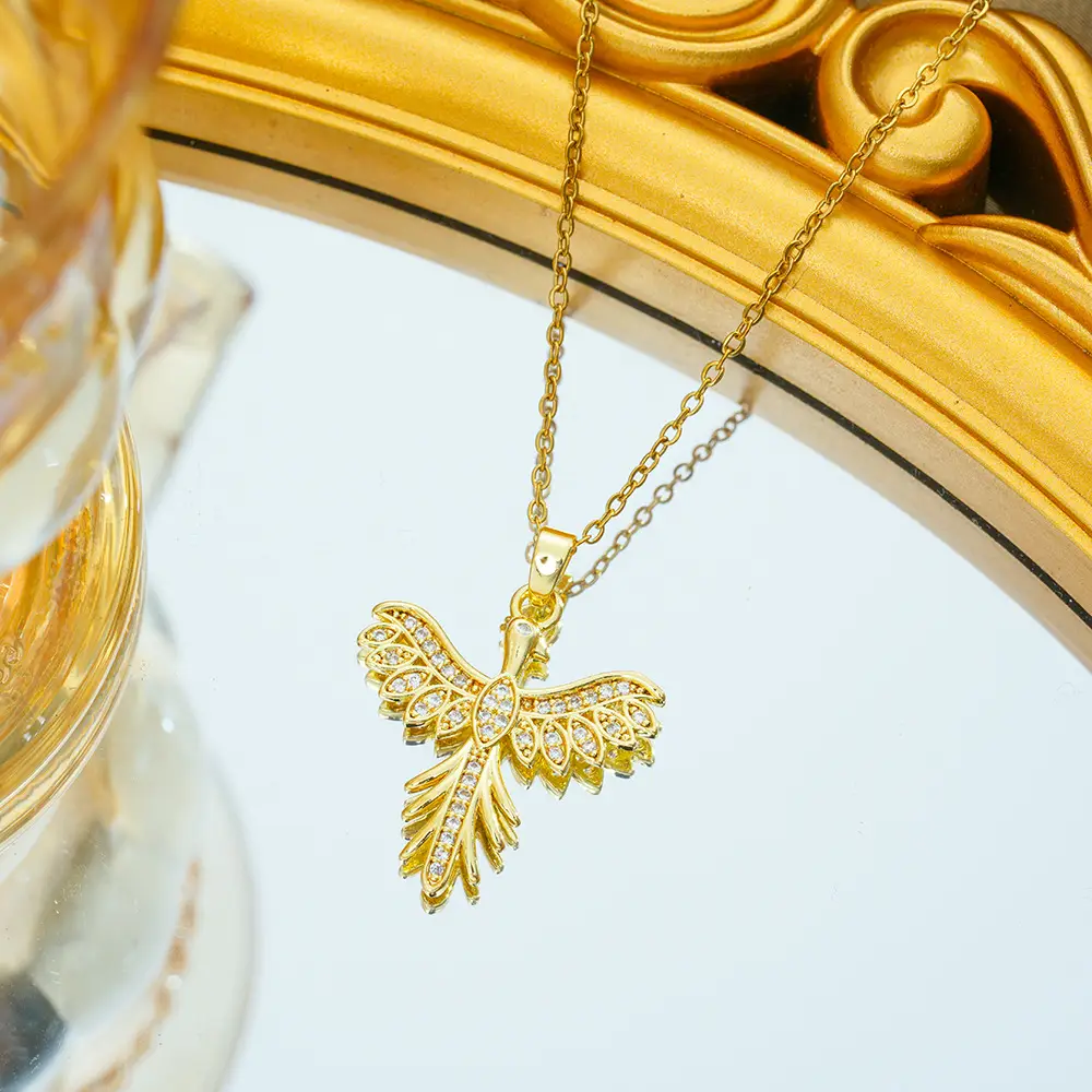 Gold Plated Bow Pearl Necklace for Women - Image 5