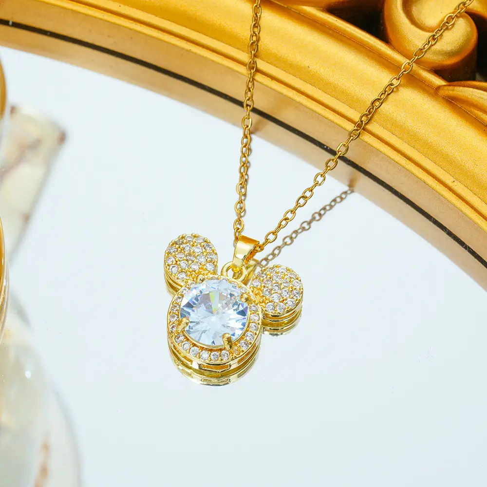 Gold Plated Bow Pearl Necklace for Women - Image 7
