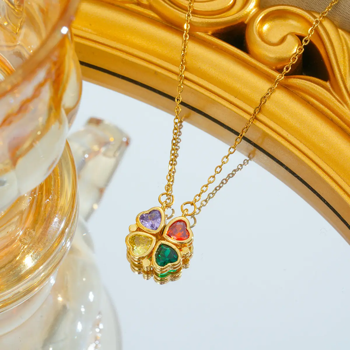 Gold Plated Bow Pearl Necklace for Women - Image 70