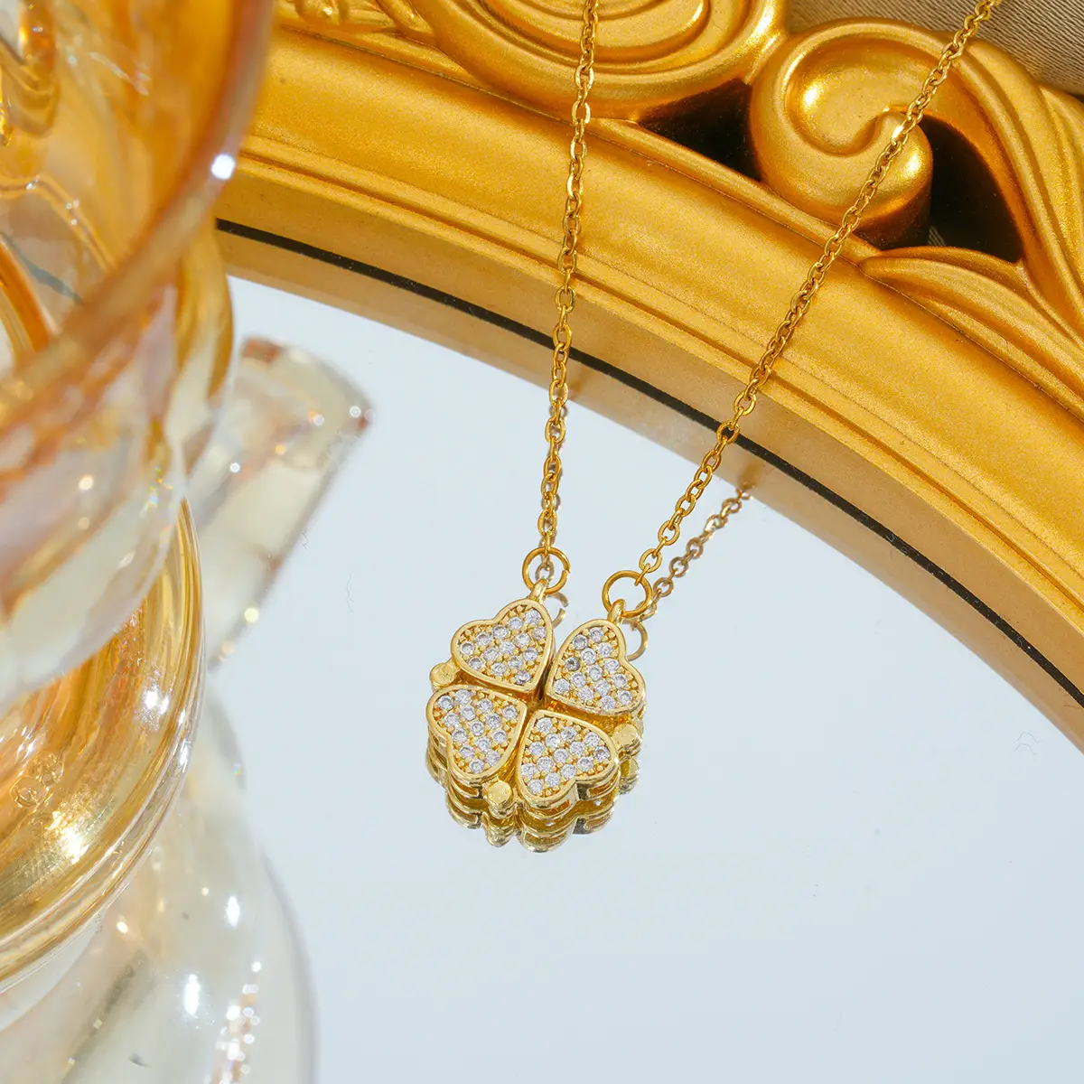 Gold Plated Bow Pearl Necklace for Women - Image 74