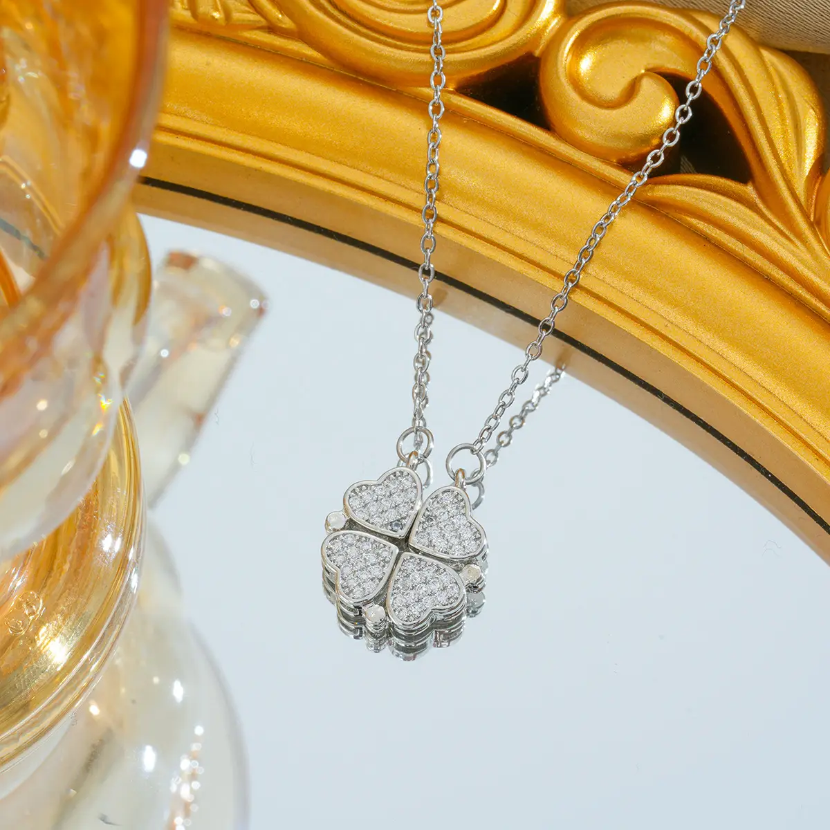Gold Plated Bow Pearl Necklace for Women - Image 75