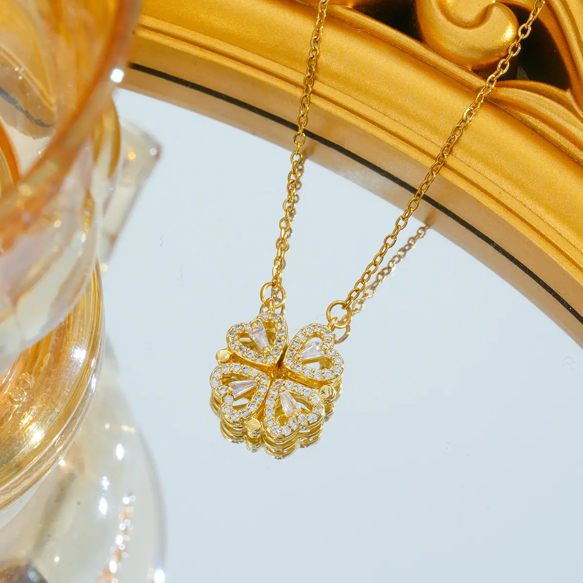 Gold Plated Bow Pearl Necklace for Women - Image 84